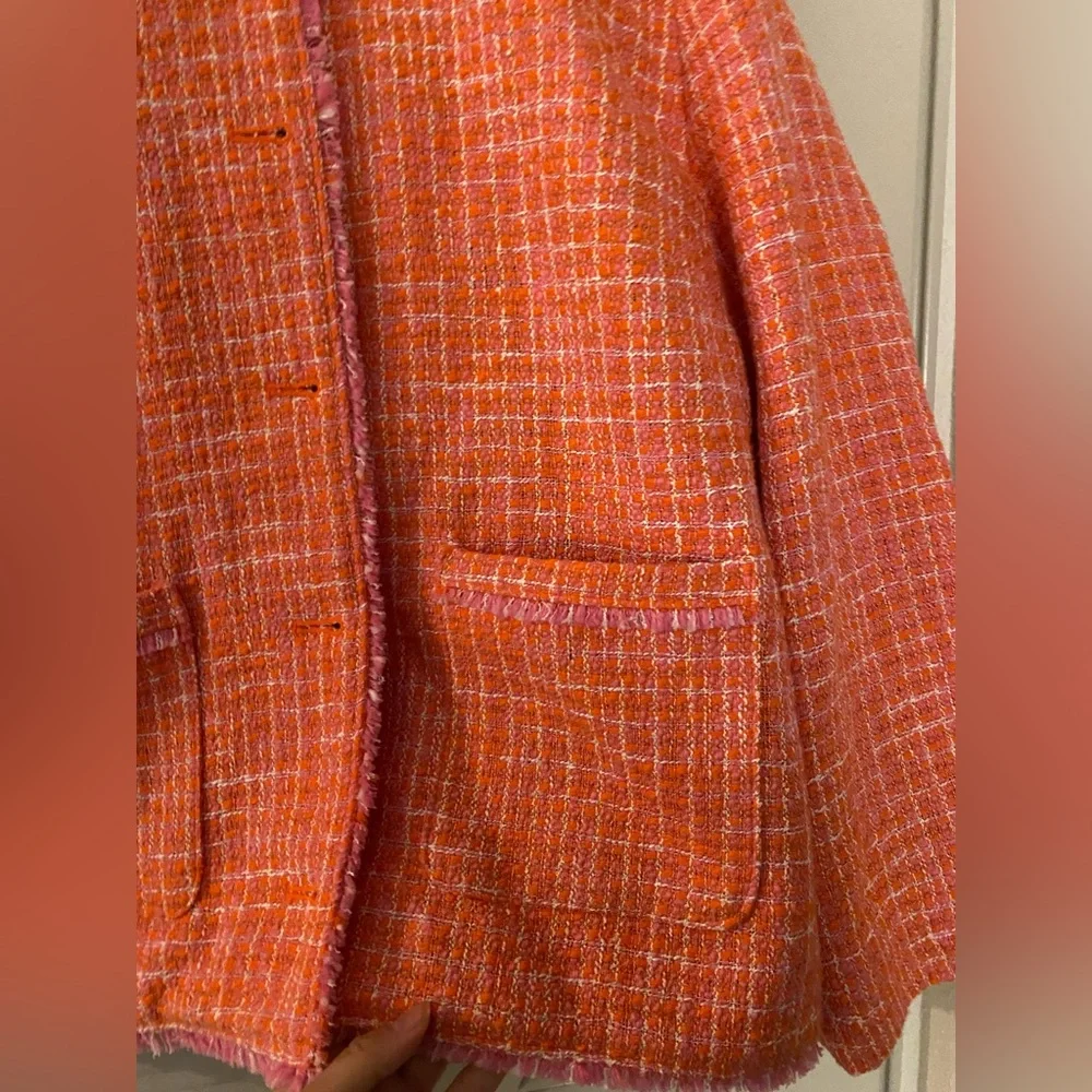 J Jill Dahlia Tweed Jacket in Clementine - Picture 5 of 7